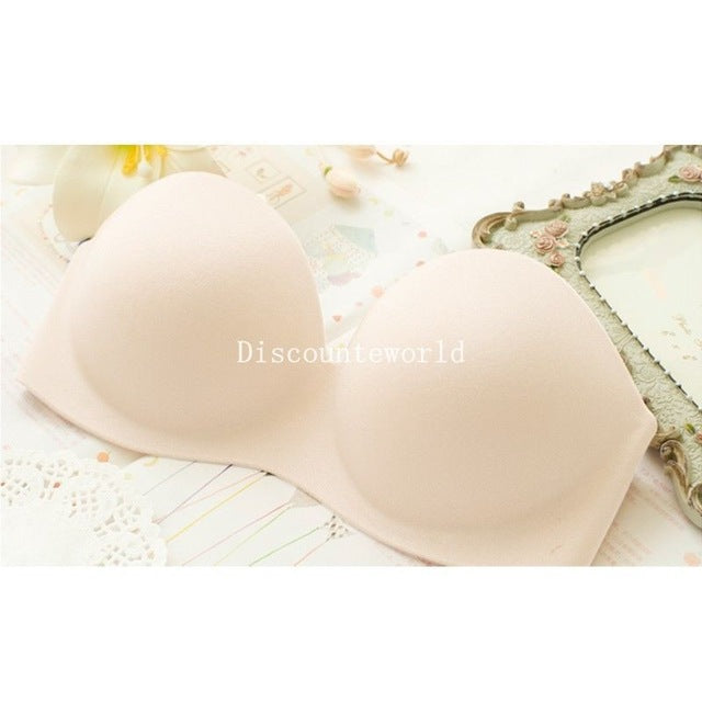 Fashion Women Seamless Strapless Bra Push Up Padded